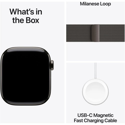 Купить Смарт-часы Apple Watch Series 10 GPS + Cellular 42mm Slate Titanium Case with Slate Milanese Loop (MX053QH/A) - цена в Харькове, Киеве, Днепре, Одессе
в интернет-магазине Telemart фото