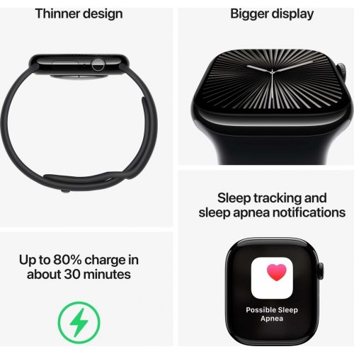 Купить Смарт-часы Apple Watch Series 10 GPS + Cellular 42mm Slate Titanium Case with Slate Milanese Loop (MX053QH/A) - цена в Харькове, Киеве, Днепре, Одессе
в интернет-магазине Telemart фото