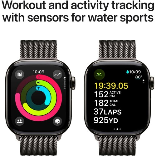 Купить Смарт-часы Apple Watch Series 10 GPS + Cellular 42mm Slate Titanium Case with Slate Milanese Loop (MX053QH/A) - цена в Харькове, Киеве, Днепре, Одессе
в интернет-магазине Telemart фото