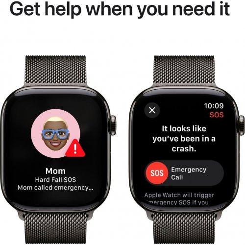 Купить Смарт-часы Apple Watch Series 10 GPS + Cellular 42mm Slate Titanium Case with Slate Milanese Loop (MX053QH/A) - цена в Харькове, Киеве, Днепре, Одессе
в интернет-магазине Telemart фото
