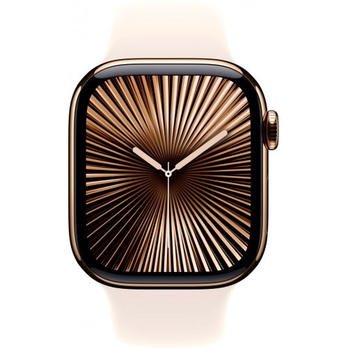 Купити Смарт-годинник Apple Watch Series 10 GPS + Cellular 42mm Gold Titanium Case with Starlight Sport Band - M/L (MX073QH/A) - ціна в Києві, Львові, Вінниці, Хмельницькому, Франківську, Україні | інтернет-магазин TELEMART.UA фото
