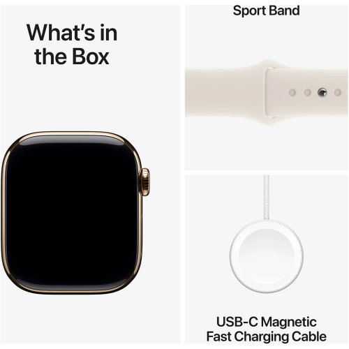 Купити Смарт-годинник Apple Watch Series 10 GPS + Cellular 42mm Gold Titanium Case with Starlight Sport Band - M/L (MX073QH/A) - ціна в Києві, Львові, Вінниці, Хмельницькому, Франківську, Україні | інтернет-магазин TELEMART.UA фото