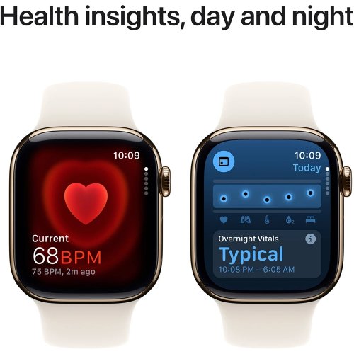 Купити Смарт-годинник Apple Watch Series 10 GPS + Cellular 42mm Gold Titanium Case with Starlight Sport Band - M/L (MX073QH/A) - ціна в Києві, Львові, Вінниці, Хмельницькому, Франківську, Україні | інтернет-магазин TELEMART.UA фото