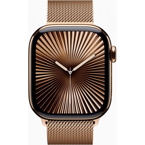 Купить Смарт-часы Apple Watch Series 10 GPS + Cellular 42mm Gold Titanium Case with Gold Milanese Loop (MX083QH/A) - цена в Харькове, Киеве, Днепре, Одессе
в интернет-магазине Telemart фото
