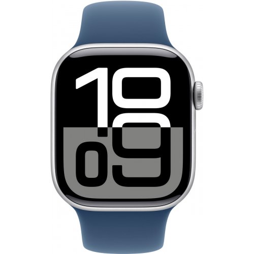 Купити Смарт-годинник Apple Watch Series 10 GPS + Cellular 42mm Silver Aluminium Case with Denim Sport Band - M/L (MWX43QH/A) - ціна в Києві, Львові, Вінниці, Хмельницькому, Франківську, Україні | інтернет-магазин TELEMART.UA фото