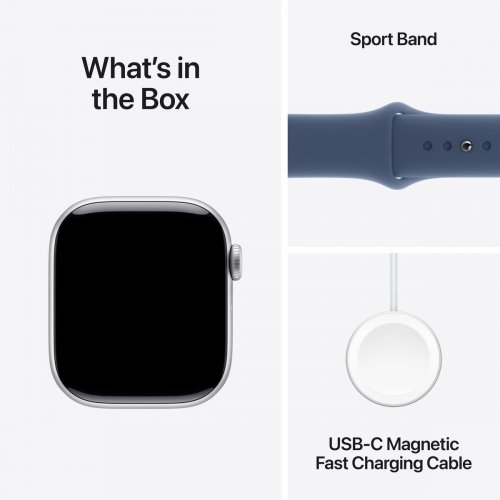 Купити Смарт-годинник Apple Watch Series 10 GPS + Cellular 42mm Silver Aluminium Case with Denim Sport Band - M/L (MWX43QH/A) - ціна в Києві, Львові, Вінниці, Хмельницькому, Франківську, Україні | інтернет-магазин TELEMART.UA фото