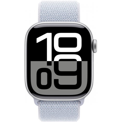 Купити Смарт-годинник Apple Watch Series 10 GPS + Cellular 42mm Silver Aluminium Case with Blue Cloud Sport Loop (MWX53QH/A) - ціна в Києві, Львові, Вінниці, Хмельницькому, Франківську, Україні | інтернет-магазин TELEMART.UA фото