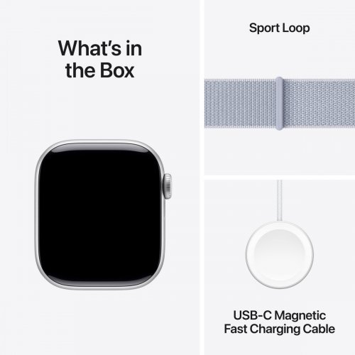 Купити Смарт-годинник Apple Watch Series 10 GPS + Cellular 42mm Silver Aluminium Case with Blue Cloud Sport Loop (MWX53QH/A) - ціна в Києві, Львові, Вінниці, Хмельницькому, Франківську, Україні | інтернет-магазин TELEMART.UA фото