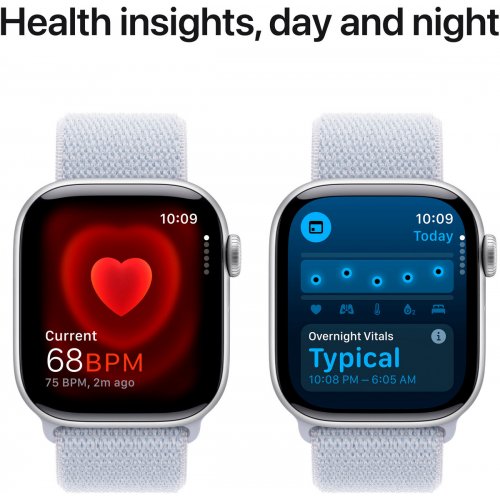 Купити Смарт-годинник Apple Watch Series 10 GPS + Cellular 42mm Silver Aluminium Case with Blue Cloud Sport Loop (MWX53QH/A) - ціна в Києві, Львові, Вінниці, Хмельницькому, Франківську, Україні | інтернет-магазин TELEMART.UA фото