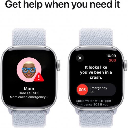 Купити Смарт-годинник Apple Watch Series 10 GPS + Cellular 42mm Silver Aluminium Case with Blue Cloud Sport Loop (MWX53QH/A) - ціна в Києві, Львові, Вінниці, Хмельницькому, Франківську, Україні | інтернет-магазин TELEMART.UA фото
