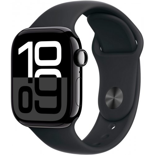 Купити Смарт-годинник Apple Watch Series 10 GPS + Cellular 42mm Jet Black Aluminium Case with Black Sport Band - M/L (MWX73QH/A) - ціна в Києві, Львові, Вінниці, Хмельницькому, Франківську, Україні | інтернет-магазин TELEMART.UA фото