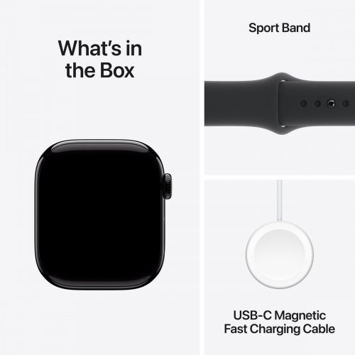 Купити Смарт-годинник Apple Watch Series 10 GPS + Cellular 42mm Jet Black Aluminium Case with Black Sport Band - M/L (MWX73QH/A) - ціна в Києві, Львові, Вінниці, Хмельницькому, Франківську, Україні | інтернет-магазин TELEMART.UA фото