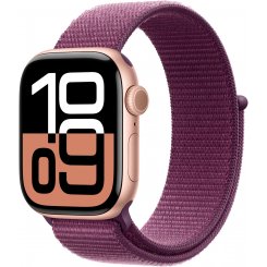 Смарт-годинник Apple Watch Series 10 GPS + Cellular 42mm Rose Gold Aluminium Case with Plum Sport Loop (MWXC3QH/A)