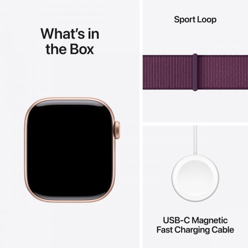 Купити Смарт-годинник Apple Watch Series 10 GPS + Cellular 42mm Rose Gold Aluminium Case with Plum Sport Loop (MWXC3QH/A) - ціна в Києві, Львові, Вінниці, Хмельницькому, Франківську, Україні | інтернет-магазин TELEMART.UA фото