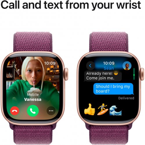 Купити Смарт-годинник Apple Watch Series 10 GPS + Cellular 42mm Rose Gold Aluminium Case with Plum Sport Loop (MWXC3QH/A) - ціна в Києві, Львові, Вінниці, Хмельницькому, Франківську, Україні | інтернет-магазин TELEMART.UA фото