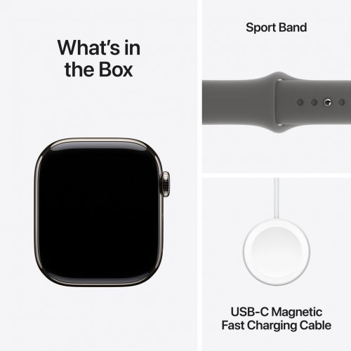 Купить Смарт-часы Apple Watch Series 10 GPS + Cellular 42mm Natural Titanium Case with Stone Grey Sport Band - M/L (MWXE3QH/A) - цена в Харькове, Киеве, Днепре, Одессе
в интернет-магазине Telemart фото