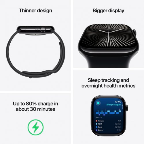 Купить Смарт-часы Apple Watch Series 10 GPS + Cellular 42mm Natural Titanium Case with Stone Grey Sport Band - M/L (MWXE3QH/A) - цена в Харькове, Киеве, Днепре, Одессе
в интернет-магазине Telemart фото