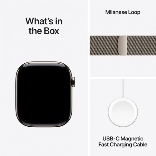 Купить Смарт-часы Apple Watch Series 10 GPS + Cellular 42mm Natural Titanium Case with Natural Milanese Loop (MWXF3QH/A) - цена в Харькове, Киеве, Днепре, Одессе
в интернет-магазине Telemart фото