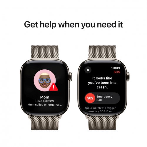 Купить Смарт-часы Apple Watch Series 10 GPS + Cellular 42mm Natural Titanium Case with Natural Milanese Loop (MWXF3QH/A) - цена в Харькове, Киеве, Днепре, Одессе
в интернет-магазине Telemart фото