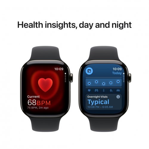Купить Смарт-часы Apple Watch Series 10 GPS + Cellular 42mm Slate Titanium Case with Black Sport Band - S/M (MWXG3QH/A) - цена в Харькове, Киеве, Днепре, Одессе
в интернет-магазине Telemart фото
