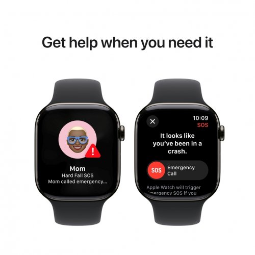 Купить Смарт-часы Apple Watch Series 10 GPS + Cellular 42mm Slate Titanium Case with Black Sport Band - S/M (MWXG3QH/A) - цена в Харькове, Киеве, Днепре, Одессе
в интернет-магазине Telemart фото