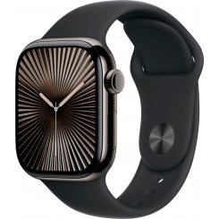 Смарт-годинник Apple Watch Series 10 GPS + Cellular 42mm Slate Titanium Case with Black Sport Band - M/L (MWXH3QH/A)