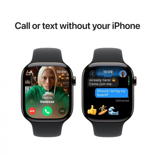Купити Смарт-годинник Apple Watch Series 10 GPS + Cellular 42mm Slate Titanium Case with Black Sport Band - M/L (MWXH3QH/A) - ціна в Києві, Львові, Вінниці, Хмельницькому, Франківську, Україні | інтернет-магазин TELEMART.UA фото