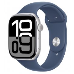 Смарт-годинник Apple Watch Series 10 GPS + Cellular 46mm Silver Aluminium Case with Denim Sport Band - M/L (MWY13QH/A)