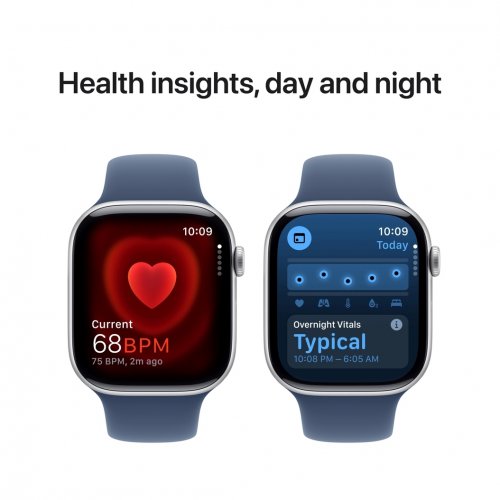 Купити Смарт-годинник Apple Watch Series 10 GPS + Cellular 46mm Silver Aluminium Case with Denim Sport Band - M/L (MWY13QH/A) - ціна в Києві, Львові, Вінниці, Хмельницькому, Франківську, Україні | інтернет-магазин TELEMART.UA фото