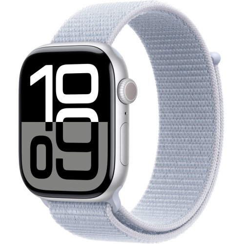 Купить Смарт-часы Apple Watch Series 10 GPS + Cellular 46mm Silver Aluminium Case with Blue Cloud Sport Loop (MWY23QH/A) - цена в Харькове, Киеве, Днепре, Одессе
в интернет-магазине Telemart фото