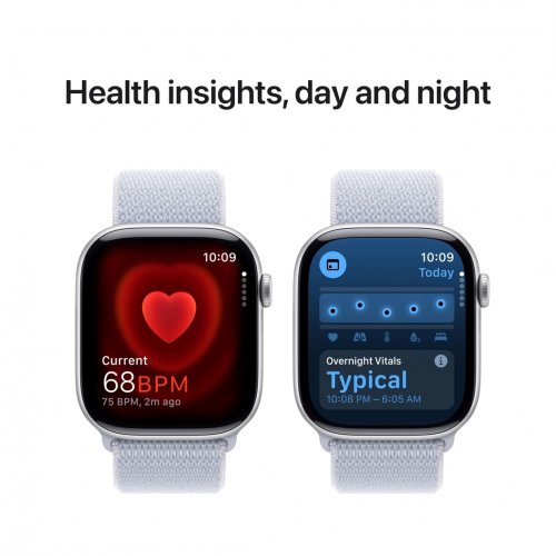 Купить Смарт-часы Apple Watch Series 10 GPS + Cellular 46mm Silver Aluminium Case with Blue Cloud Sport Loop (MWY23QH/A) - цена в Харькове, Киеве, Днепре, Одессе
в интернет-магазине Telemart фото