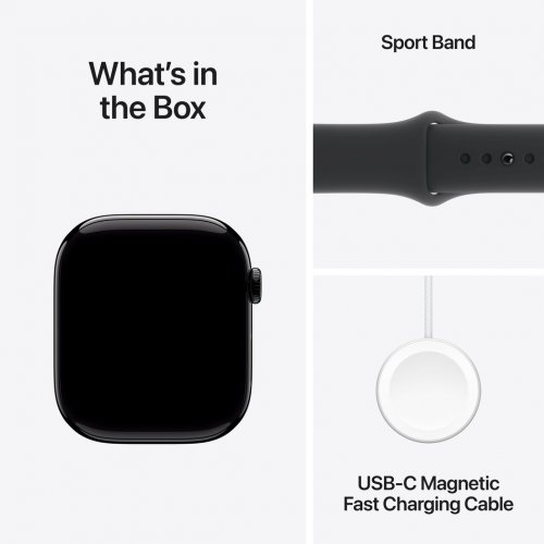Купить Смарт-часы Apple Watch Series 10 GPS + Cellular 46mm Jet Black Aluminium Case with Black Sport Band - M/L (MWY43QH/A) - цена в Харькове, Киеве, Днепре, Одессе
в интернет-магазине Telemart фото