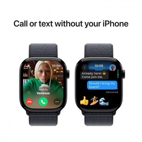 Купить Смарт-часы Apple Watch Series 10 GPS + Cellular 46mm Jet Black Aluminium Case with Ink Sport Loop (MWY53QH/A) - цена в Харькове, Киеве, Днепре, Одессе
в интернет-магазине Telemart фото