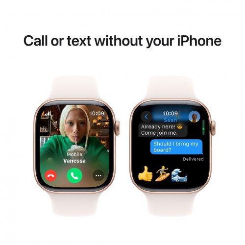 Купити Смарт-годинник Apple Watch Series 10 GPS + Cellular 46mm Rose Gold Aluminium Case with Light Blush Sport Band - M/L (MWY73QH/A) - ціна в Києві, Львові, Вінниці, Хмельницькому, Франківську, Україні | інтернет-магазин TELEMART.UA фото