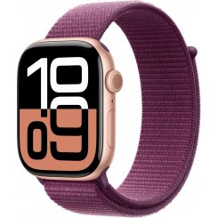 Смарт-годинник Apple Watch Series 10 GPS + Cellular 46mm Rose Gold Aluminium Case with Plum Sport Loop (MWY83QH/A)