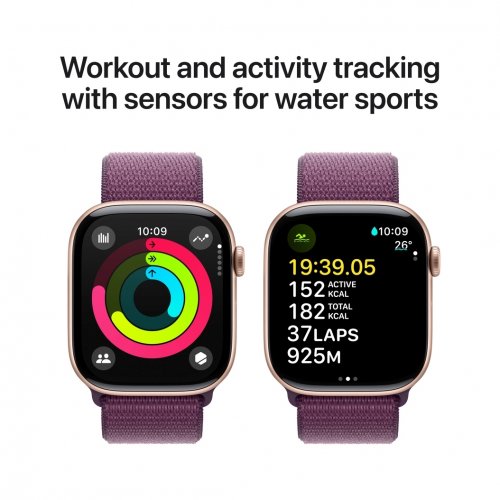 Купить Смарт-часы Apple Watch Series 10 GPS + Cellular 46mm Rose Gold Aluminium Case with Plum Sport Loop (MWY83QH/A) - цена в Харькове, Киеве, Днепре, Одессе
в интернет-магазине Telemart фото
