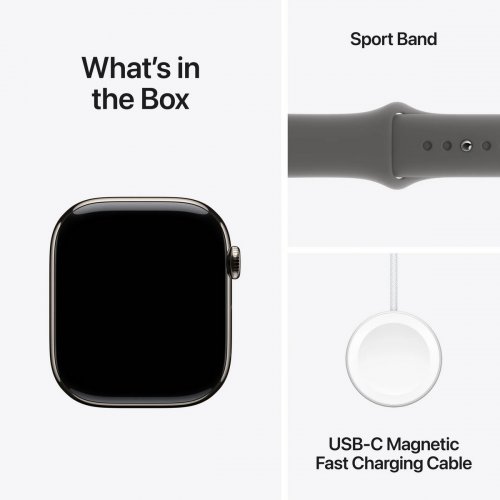 Купити Смарт-годинник Apple Watch Series 10 GPS + Cellular 46mm Natural Titanium Case with Stone Grey Sport Band - M/L (MWYA3QH/A) - ціна в Києві, Львові, Вінниці, Хмельницькому, Франківську, Україні | інтернет-магазин TELEMART.UA фото