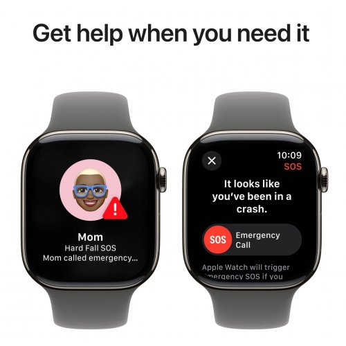 Купити Смарт-годинник Apple Watch Series 10 GPS + Cellular 46mm Natural Titanium Case with Stone Grey Sport Band - M/L (MWYA3QH/A) - ціна в Києві, Львові, Вінниці, Хмельницькому, Франківську, Україні | інтернет-магазин TELEMART.UA фото