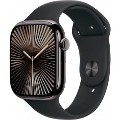 Смарт-годинник Apple Watch Series 10 GPS + Cellular 46mm Slate Titanium Case with Black Sport Band - M/L (MWYE3QH/A)