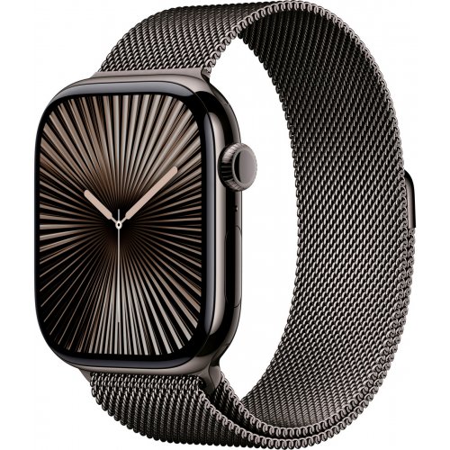 Купити Смарт-годинник Apple Watch Series 10 GPS + Cellular 46mm Slate Titanium Case with Slate Milanese Loop - M/L (MWYW3QH/A) - ціна в Києві, Львові, Вінниці, Хмельницькому, Франківську, Україні | інтернет-магазин TELEMART.UA фото