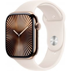 Смарт-годинник Apple Watch Series 10 GPS + Cellular 46mm Gold Titanium Case with Starlight Sport Band - M/L (MWYY3QH/A)