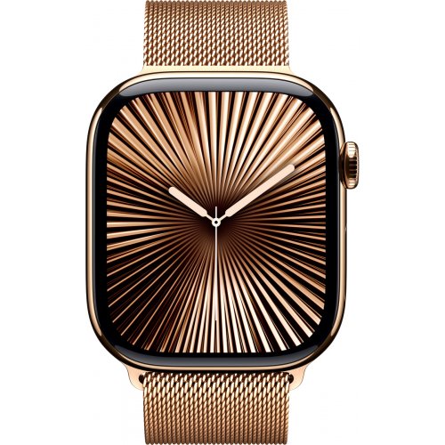 Купить Смарт-часы Apple Watch Series 10 GPS + Cellular 46mm Gold Titanium Case with Gold Milanese Loop - M/L (MX003QH/A) - цена в Харькове, Киеве, Днепре, Одессе
в интернет-магазине Telemart фото