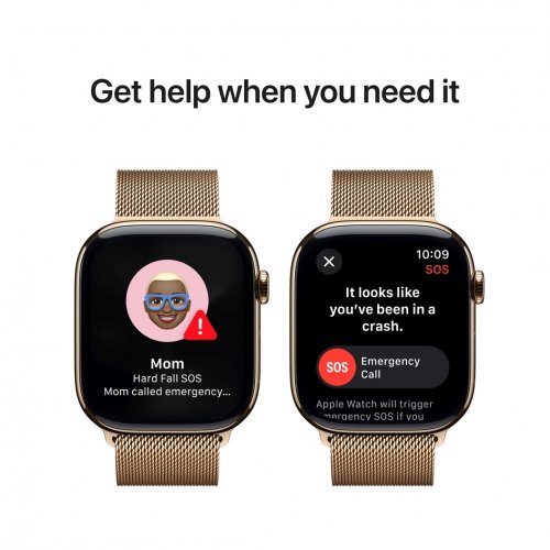 Купить Смарт-часы Apple Watch Series 10 GPS + Cellular 46mm Gold Titanium Case with Gold Milanese Loop - M/L (MX003QH/A) - цена в Харькове, Киеве, Днепре, Одессе
в интернет-магазине Telemart фото