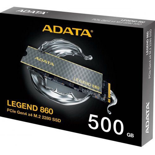 Купить SSD-диск ADATA Legend 860 3D NAND 500GB M.2 (2280 PCI-E) (SLEG-860-500GCS) с проверкой совместимости: обзор, характеристики, цена в Киеве, Днепре, Одессе, Харькове, Украине | интернет-магазин TELEMART.UA фото