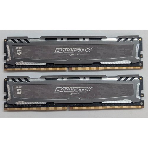 Озп Crucial DDR4 16GB (2x8GB) 3200Mhz Ballistix Sport LT Gray (BLS2K8G4D32AESBK) (Відновлено продавцем, 784227) купити з перевіркою сумісності: огляд, характеристики, ціна у Києві, Львові, Вінниці, Хмельницькому, Івано-Франківську, Україні | інтернет-магазин TELEMART.UA фото