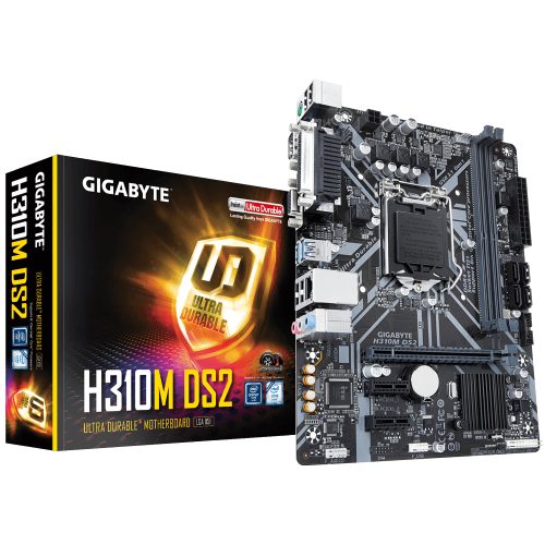 Материнська плата Gigabyte H310M DS2 (s1151-V2, Intel H310) (Відновлено продавцем, 784360) купити з перевіркою сумісності: огляд, характеристики, ціна у Києві, Львові, Вінниці, Хмельницькому, Івано-Франківську, Україні | інтернет-магазин TELEMART.UA фото