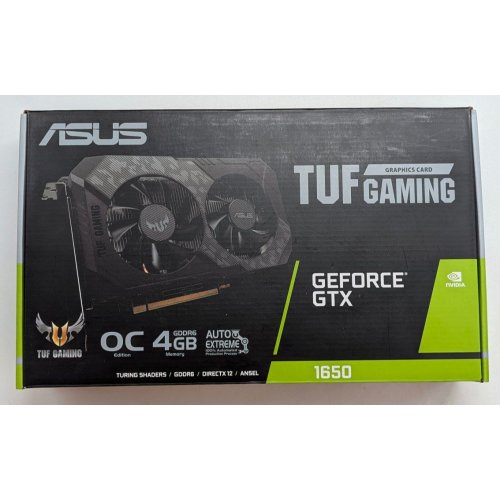 Купить Видеокарта Asus TUF GeForce GTX 1650 Gaming OC 4096MB (TUF-GTX1650-O4GD6-P-GAMING) (Восстановлено продавцом, 784367) с проверкой совместимости: обзор, характеристики, цена в Киеве, Днепре, Одессе, Харькове, Украине | интернет-магазин TELEMART.UA фото