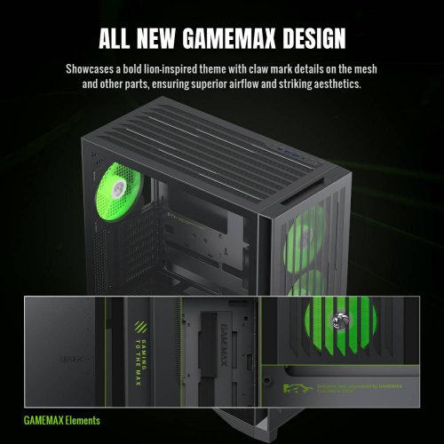 Корпус GAMEMAX Leader 2 Tempered Glass без БЖ Black купити з перевіркою сумісності: огляд, характеристики, ціна у Києві, Львові, Вінниці, Хмельницькому, Івано-Франківську, Україні | інтернет-магазин TELEMART.UA фото