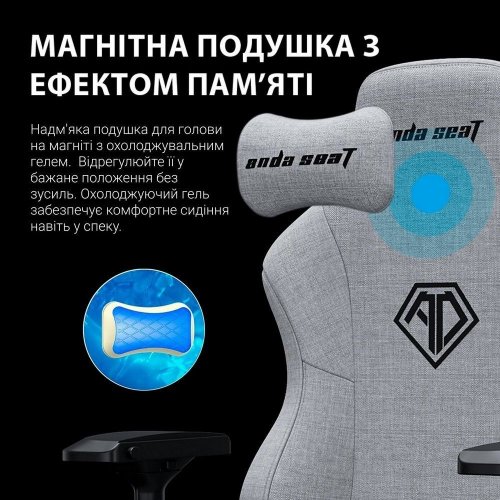 Игровое кресло Anda Seat Phantom 3 Pro L (AD18YC-06-GB-F) Dark Gray купить в Украине: Киев, Днепр, Харьков, Одесса  | Низкая цена, отзывы, характеристики от TELEMART фото