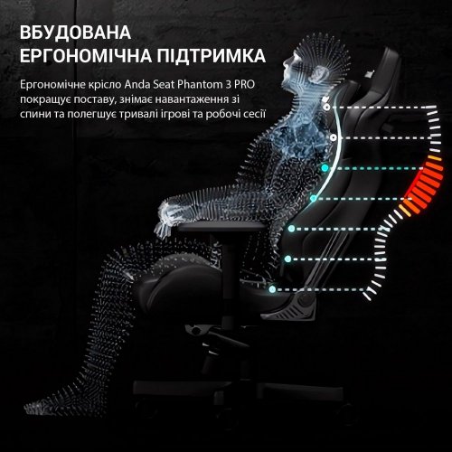 Купить Игровое кресло Anda Seat Phantom 3 Pro L (AD18YC-06-GB-F) Dark Gray - цена в Харькове, Киеве, Днепре, Одессе
в интернет-магазине Telemart фото